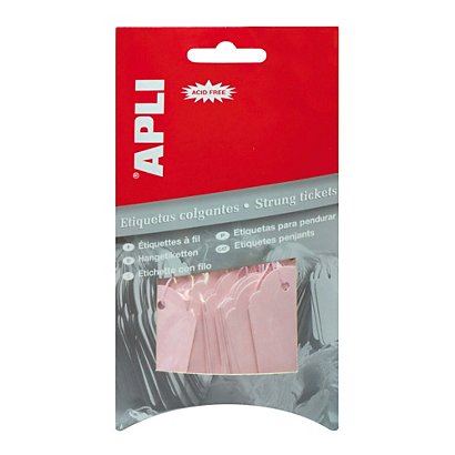 Apli Etiquetas colgantes para productos, 22 x 35 mm, escritura manual, rosa pastel - 1