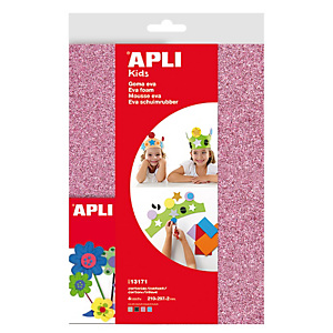 Apli Goma EVA con purpurina A4 - blanco, negro, rosa, azul Apli Goma EVA con purpurina A4 - blanco, negro, rosa, azul
