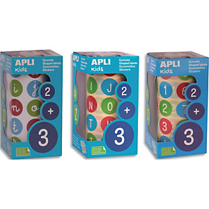 APLI KIDS Boîte de 3 rouleaux de gommettes lettres majuscules ABC + chiffres 123 20 mm assorties APLI KIDS Boîte de 3 rouleaux de gommettes lettres majuscules ABC + chiffres 123 20 mm assorties
