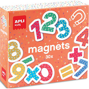 APLI KIDS Boîte de 30 magnets chiffres en bois