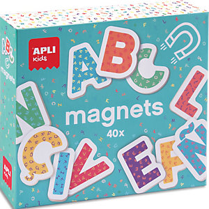 APLI KIDS Boîte de 40 magnets lettres en bois