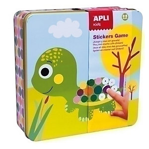 APLI KIDS Stickers Game RS, Caja Metálica, Pre-Escolar, Animales
