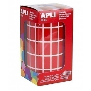 APLI Mod.04885 Gomets, Rollo de 59 hojas, Rectángulo, 20 x 10 mm, Rojo, 3.540 uds.