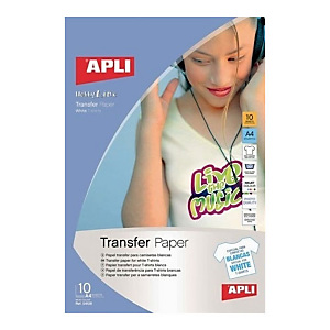 Apli Papel Transfer, A4, soporte claro, 10 hojas