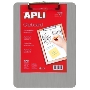 APLI Tabla de pinza portapapeles, A4, aluminio