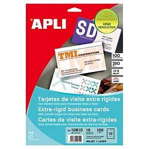 Apli Tarjetas de visita esquinas rectas - 250 g/m² Apli Tarjetas de visita esquinas rectas - 250 g/m²