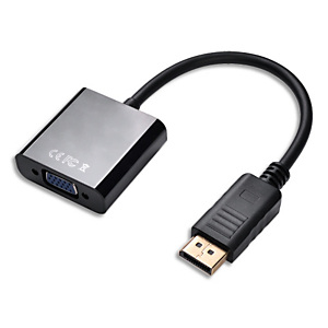APM Convertisseur DisplayPort 1,2 Mâle/VGA Femelle pour écrans/PC portables 15cm Noir 590473 APM Convertisseur DisplayPort 1,2 Mâle/VGA Femelle pour écrans/PC portables 15cm Noir 590473