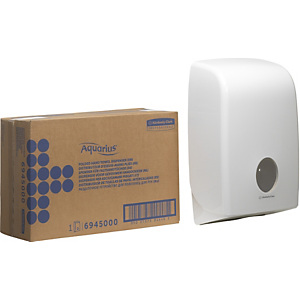 Aquarius (Kimberly-Clark) Distributeur d'essuie-mains pliés Aquarius™, 265 x 136 x 399 mm, blanc Aquarius (Kimberly-Clark) Distributeur d'essuie-mains pliés Aquarius™, 265 x 136 x 399 mm, blanc