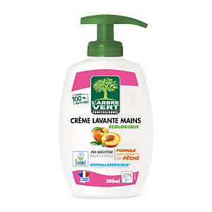 L'Arbre Vert Crème lavante mains parfum pêche - Flacon pompe 300ml