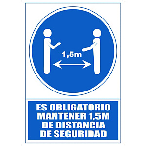 ARCHIVO 2000 Señal "Obligatorio mantener la distancia de seguridad 1,5 m"