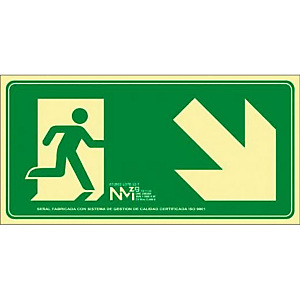 ARCHIVO 2000, Señalización de seguridad fotoluminiscente - Evacuar Escalera abajo Derecha ARCHIVO 2000, Señalización de seguridad fotoluminiscente - Evacuar Escalera abajo Derecha