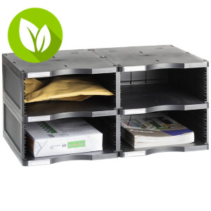 ARCHIVO 2000 Archivodoc Estructura modular clasificación Jumbo, 4 compartimentos, A4, negro ARCHIVO 2000 Archivodoc Estructura modular clasificación Jumbo, 4 compartimentos, A4, negro