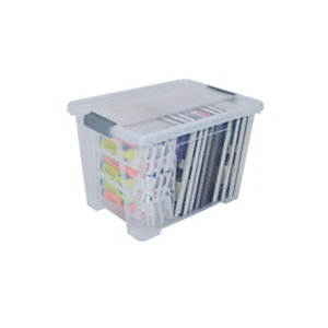 Archivo 2000 Caja de almacenaje transparente con tapa, 20 L