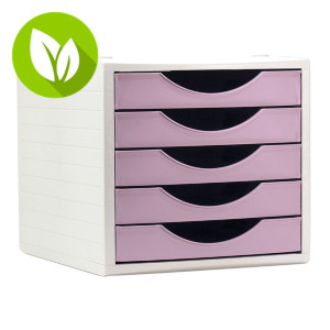 ARCHIVO 2000 Módulo de 5 cajones sostenible Ecogreen, A4, 270 x 260 x 340 mm, rosa pastel ARCHIVO 2000 Módulo de 5 cajones sostenible Ecogreen, A4, 270 x 260 x 340 mm, rosa pastel