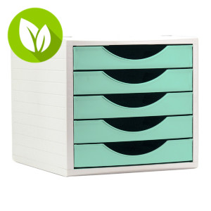 ARCHIVO 2000 Módulo de 5 cajones sostenible Ecogreen, A4, 270 x 260 x 340 mm, verde pastel ARCHIVO 2000 Módulo de 5 cajones sostenible Ecogreen, A4, 270 x 260 x 340 mm, verde pastel