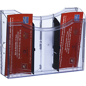ARCHIVO 2000 Espositore da parete, 1 scomparto e 2 divisori, Formato DIN A4 orizzontale, Azzurro trasparente ARCHIVO 2000 Espositore da parete, 1 scomparto e 2 divisori, Formato DIN A4 orizzontale, Azzurro trasparente