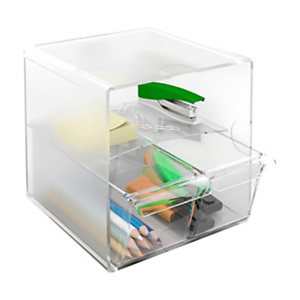 ARCHIVO 2000 Organizer con 2 cassetti chiusi e 1 ripiano Archicubo, Impilabile, 15 x 15 x 19 cm, Polistirene, Trasparente ARCHIVO 2000 Organizer con 2 cassetti chiusi e 1 ripiano Archicubo, Impilabile, 15 x 15 x 19 cm, Polistirene, Trasparente