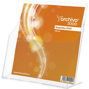 ARCHIVO 2000 Portadepliant da tavolo, 1 scomparto, Formato DIN A4 verticale, Trasparente ARCHIVO 2000 Portadepliant da tavolo, 1 scomparto, Formato DIN A4 verticale, Trasparente