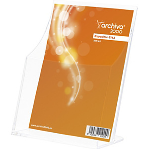 ARCHIVO 2000 Portadepliant da tavolo, 1 scomparto, Formato DIN A5 verticale, Trasparente ARCHIVO 2000 Portadepliant da tavolo, 1 scomparto, Formato DIN A5 verticale, Trasparente