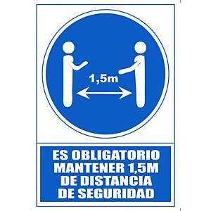 ARCHIVO 2000 Señal "Obligatorio mantener la distancia de seguridad 1,5 m" ARCHIVO 2000 Señal "Obligatorio mantener la distancia de seguridad 1,5 m"