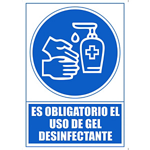 ARCHIVO 2000 Señal "Obligatorio utilizar gel desinfectante " 210x297 PVC azul ARCHIVO 2000 Señal "Obligatorio utilizar gel desinfectante " 210x297 PVC azul