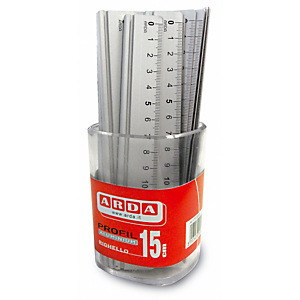 ARDA Barattolo 15 righelli - 15cm - alluminio - Arda ARDA Barattolo 15 righelli - 15cm - alluminio - Arda