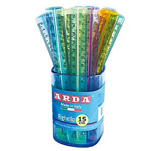 ARDA Barattolo 50 righelli - 15cm - colori trasparenti assortiti - Arda ARDA Barattolo 50 righelli - 15cm - colori trasparenti assortiti - Arda