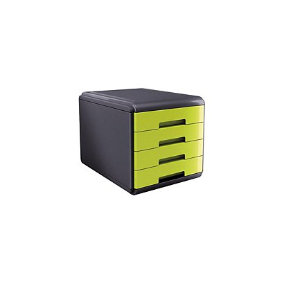 ARDA Cassettiera da scrivania Mydesk, 4 cassetti chiusi, 29,5 x 38,5 x 28,2  cm, Verde - Cassettiere