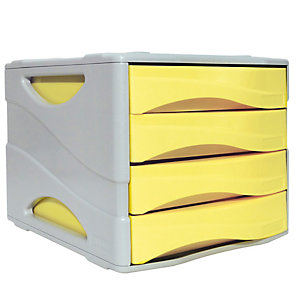 ARDA Cassettiera Keep Colour Pastel - 25 x 32 cm - cassetti 5 cm - grigio/giallo