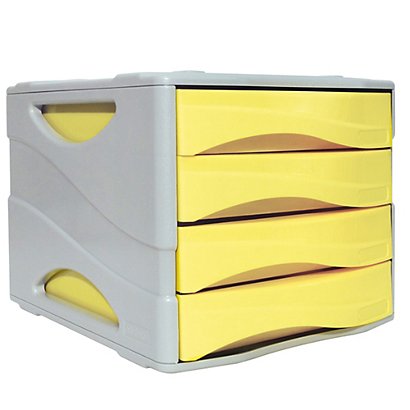 ARDA Cassettiera Keep Colour Pastel - 25 x 32 cm - cassetti 5 cm - grigio/giallo - 1