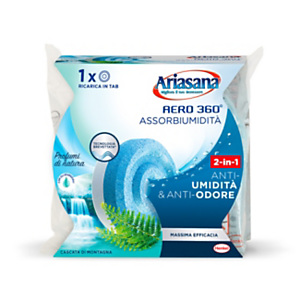 Ariasana Aero 360° Aromaterapia Ricarica Universale in Tab profumata per Sistema Assorbiumidità, Cascata di Montagna, 450 g Ariasana Aero 360° Aromaterapia Ricarica Universale in Tab profumata per Sistema Assorbiumidità, Cascata di Montagna, 450 g