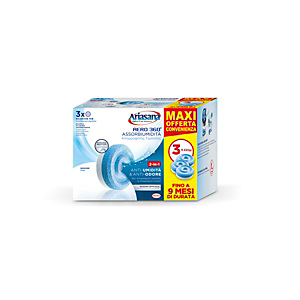 Ariasana Ricarica Universale per Sistema Assorbiumidità Aero 360° tab, Fragranza neutra, 450 grammi, Pacco da 3 tab Ariasana Ricarica Universale per Sistema Assorbiumidità Aero 360° tab, Fragranza neutra, 450 grammi, Pacco da 3 tab