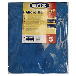 ARIX Panno pavimenti Micro XI in microfibra, 50 x 60 cm, Blu (confezione 5 pezzi)
