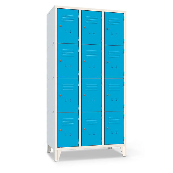 Armadio casellario 12 posti con ante blu 91x50x180 cm - 1