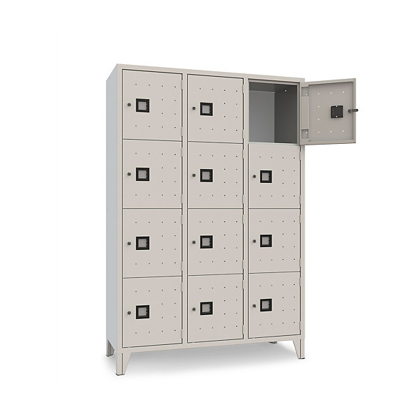 Armadio casellario 12 posti con ante forate - 1