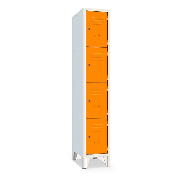 Armadio casellario 4 posti con ante arancio 32x50x180 cm - 3