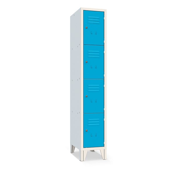 Armadio casellario 4 posti con ante grigia 32x50x180 cm - 2