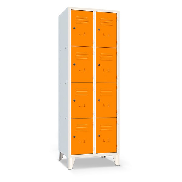 Armadio casellario 8 posti con ante grigio 62x50x180 cm - 3