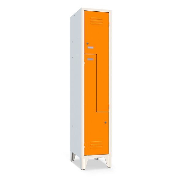 Armadio con ante a Z, 4 posti, grigio - 3