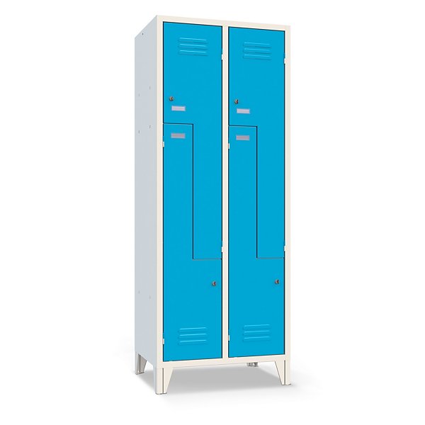 Armadio con ante a Z, 4 posti, grigio - 4