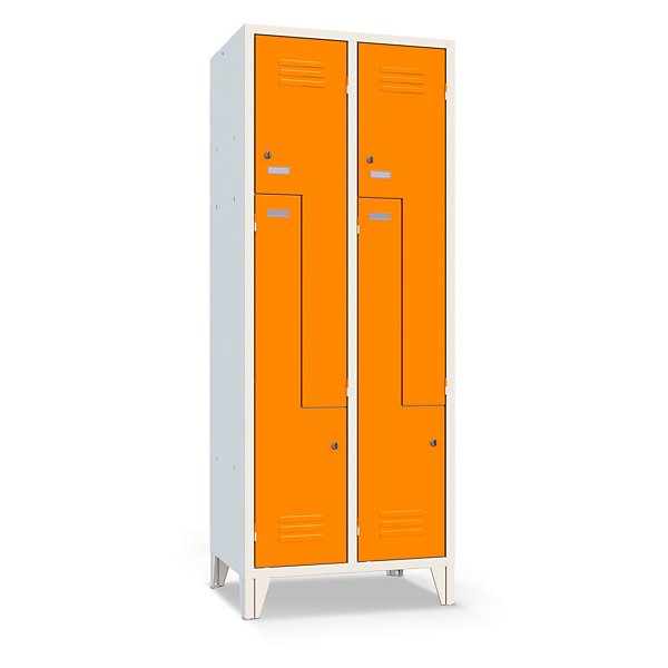 Armadio con ante a Z, 4 posti, grigio - 5