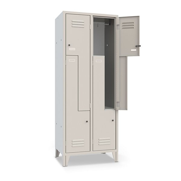Armadio con ante a Z, 4 posti, grigio - 9