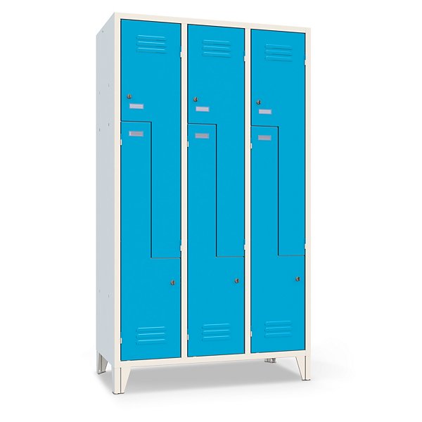 Armadio con ante a Z, 4 posti, grigio - 6