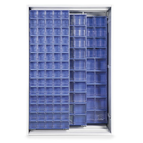 Armadio in lamiera elettrosaldata blu 1270 x 800 x 1950 mm con 224 cassetti - 3
