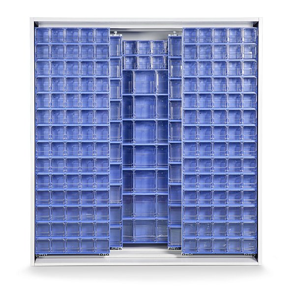 Armadio in lamiera elettrosaldata blu 1270 x 800 x 1950 mm con 224 cassetti - 5