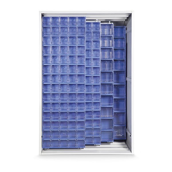 Armadio in lamiera elettrosaldata blu 1270 x 800 x 1950 mm con 224 cassetti - 6