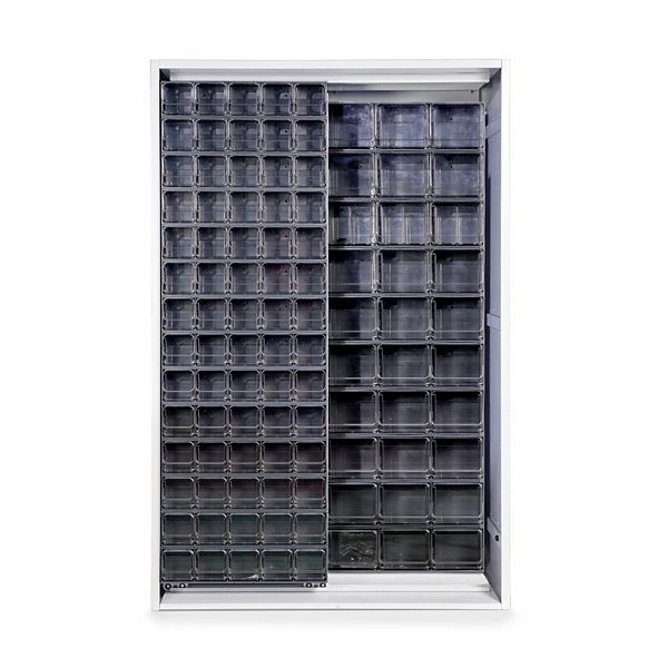 Armadio in lamiera elettrosaldata grigio 1270 x 400 x 1950 mm con 130 cassetti - 2