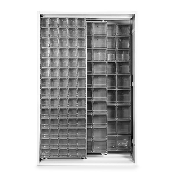 Armadio in lamiera elettrosaldata grigio 1270 x 400 x 1950 mm con 130 cassetti - 4