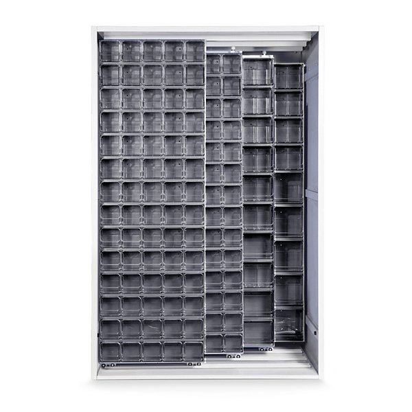 Armadio in lamiera elettrosaldata grigio 1270 x 400 x 1950 mm con 130 cassetti - 7