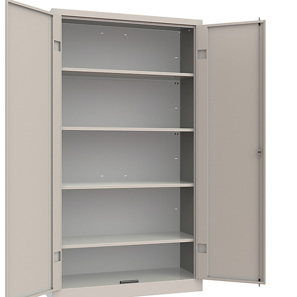 Armadio multiuso, 4 ripiani, Serratura a chiave, 100 x 40 x 180 cm, Grigio